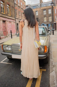 Object Mabel Macadamia Pleated Maxi Dress - The Mercantile London