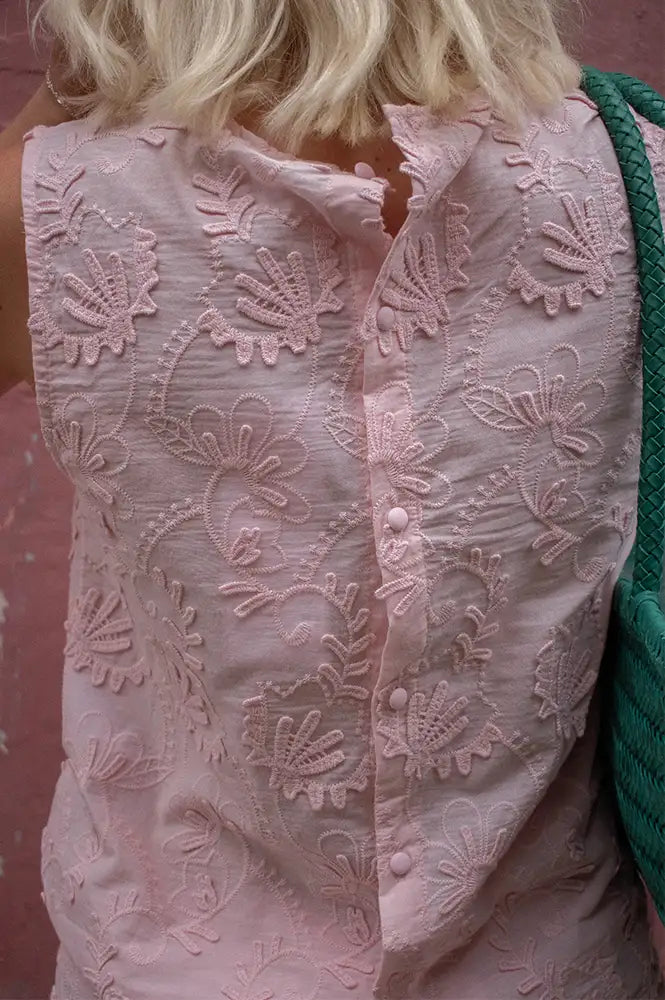 Object Mya Pale Lilac Embroidered Top