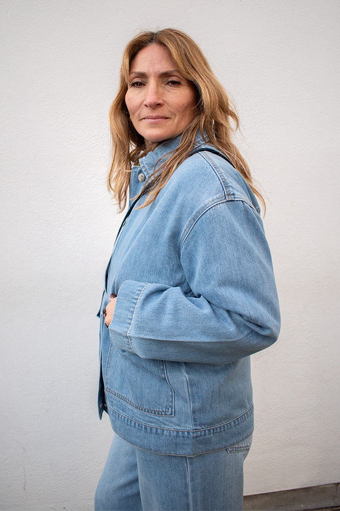 Object Rosie Light Blue Denim Overshirt