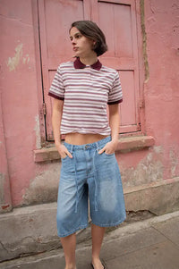 Object Rosie Light Blue Denim Culotte Shorts - The Mercantile London