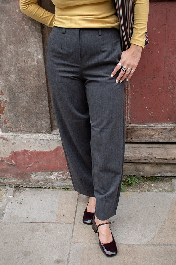 Object Ivalo Grey Wide Barrel Leg Trousers - The Mercantile London