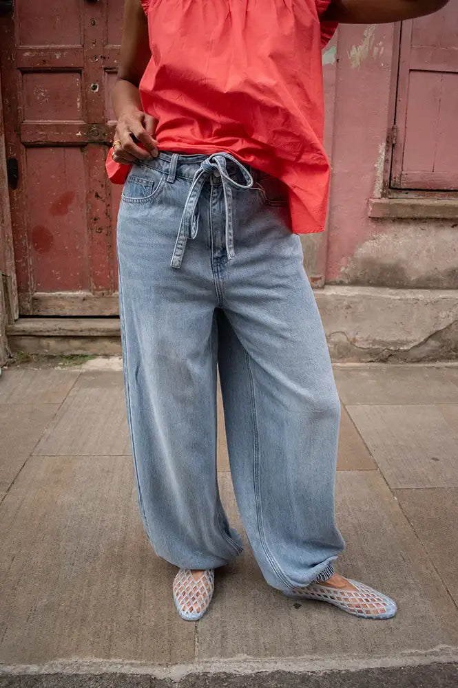 Object Lara Light Blue Denim Jogger Trousers