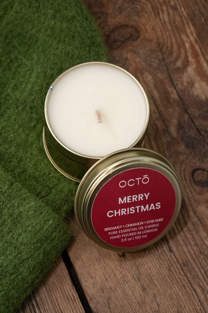 Octo London Travel Tin Merry Christmas Candle - The Mercantile London
