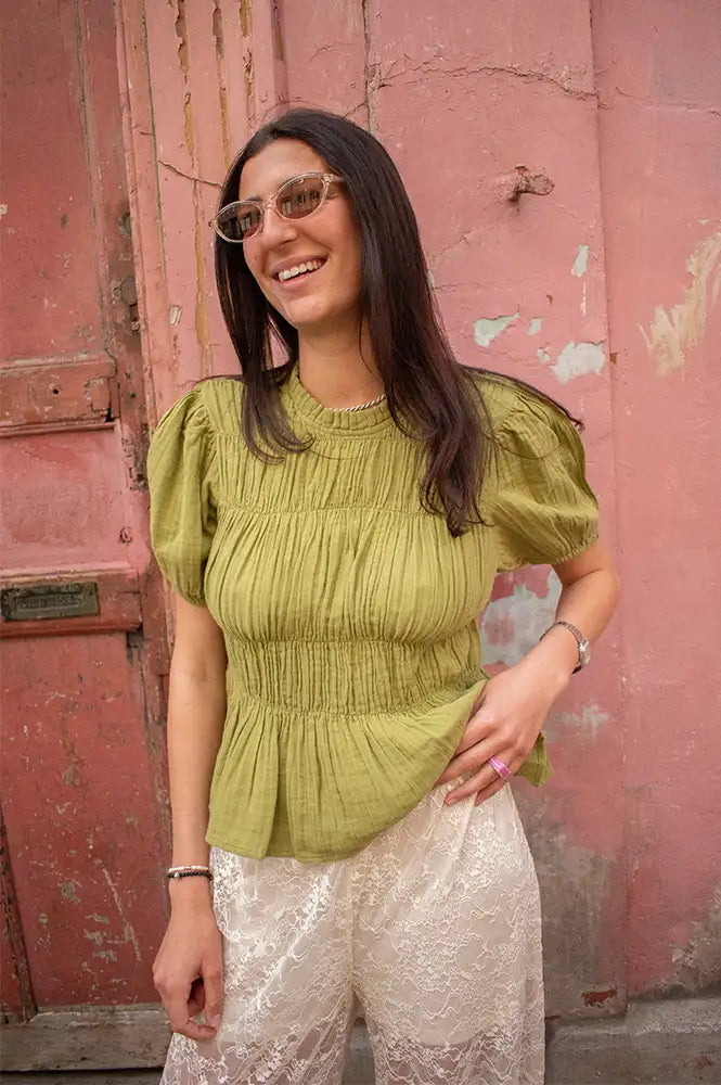 An'ge Sizaya Olive Blouse - The Mercantile London