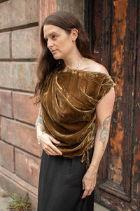 FRNCH Anita Ice Brown Asymmetric Top - The Mercantile London
