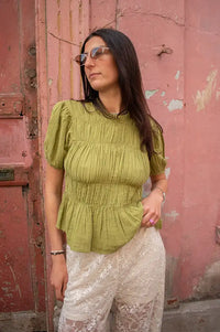 An'ge Sizaya Olive Blouse - The Mercantile London