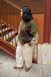 Noella Lai Avocado Argyle Mix Jumper
