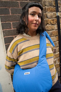 Nice Things Light Beige & Olive Striped Sweater