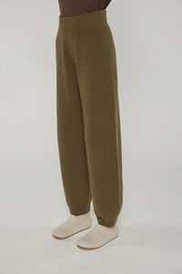 Amente Dark Olive Cashmere Blend Pants