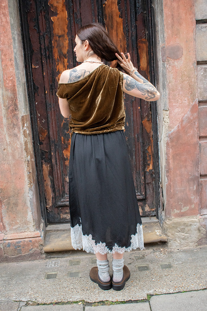 FRNCH Anita Ice Brown Asymmetric Top - The Mercantile London