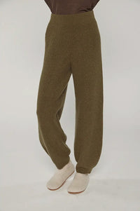 Amente Dark Olive Cashmere Blend Pants