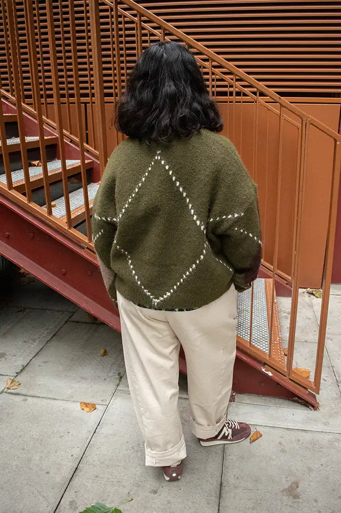 Noella Lai Avocado Argyle Mix Jumper