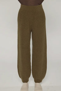 Amente Dark Olive Cashmere Blend Pants