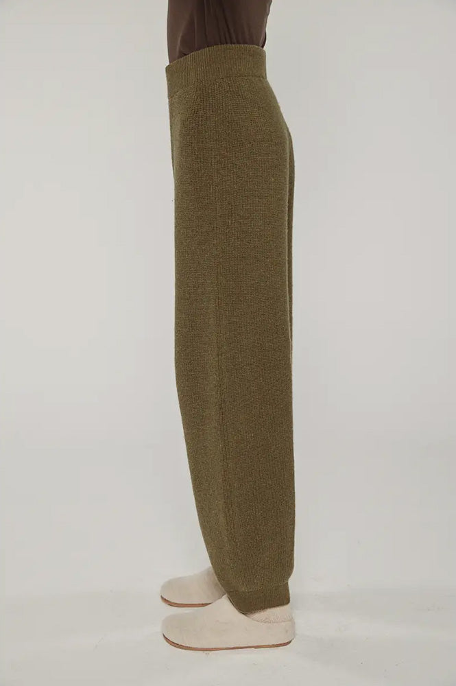 Amente Dark Olive Cashmere Blend Pants