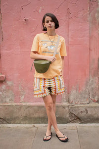 An'ge Rivilane Picoty Olive Shorts - The Mercantile London