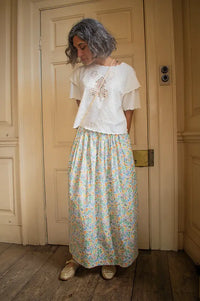 Daydress Drew Vintage Olive Flowers Skirt - The Mercantile London