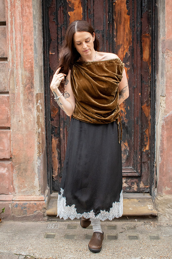 FRNCH Anita Ice Brown Asymmetric Top - The Mercantile London