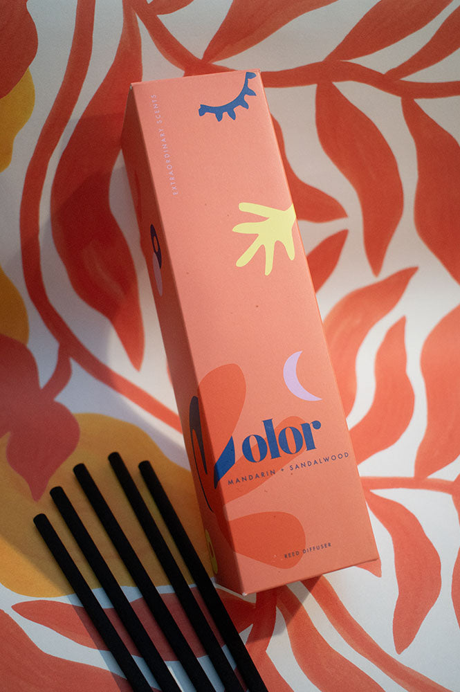 Olor Mandarin & Sandalwood Mini Reed Diffuser - The Mercantile London