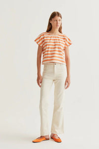 Compania Fantastica Bamboo Orange Stripe Top - The Mercantile London
