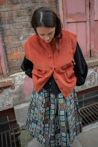 Garance Bresil Terracotta Corduroy Sleeveless Jacket - The Mercantile London