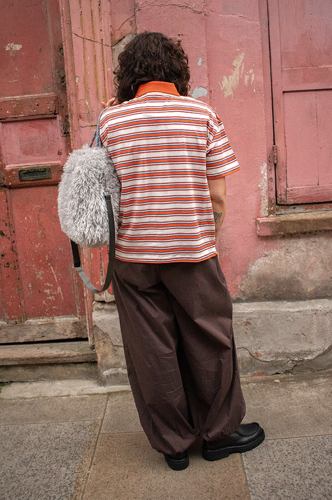 ICHI Mira Sunset Stripe Polo T-Shirt