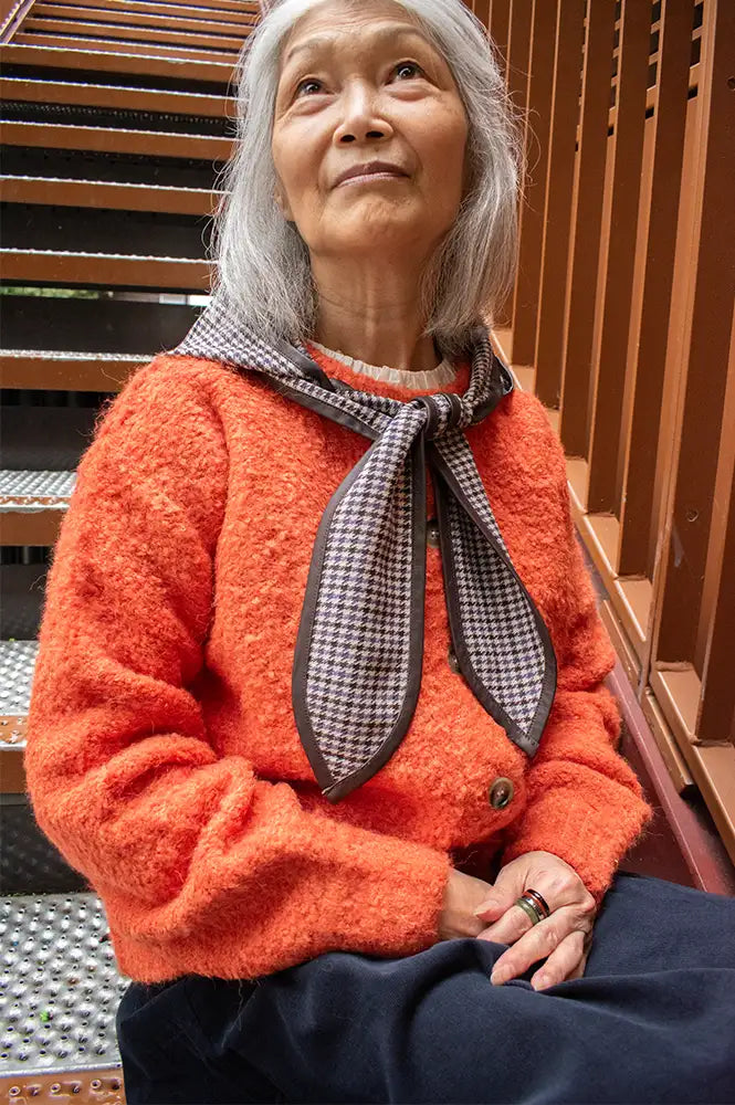 FRNCH Syros Orange Knitted Cardigan