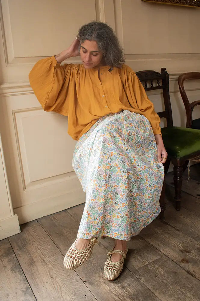 Charlie Joe Sandu Mustard Blouse - The Mercantile London