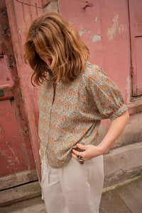 M.A.B.E Jaci Orange Floral Blouse - The Mercantile London