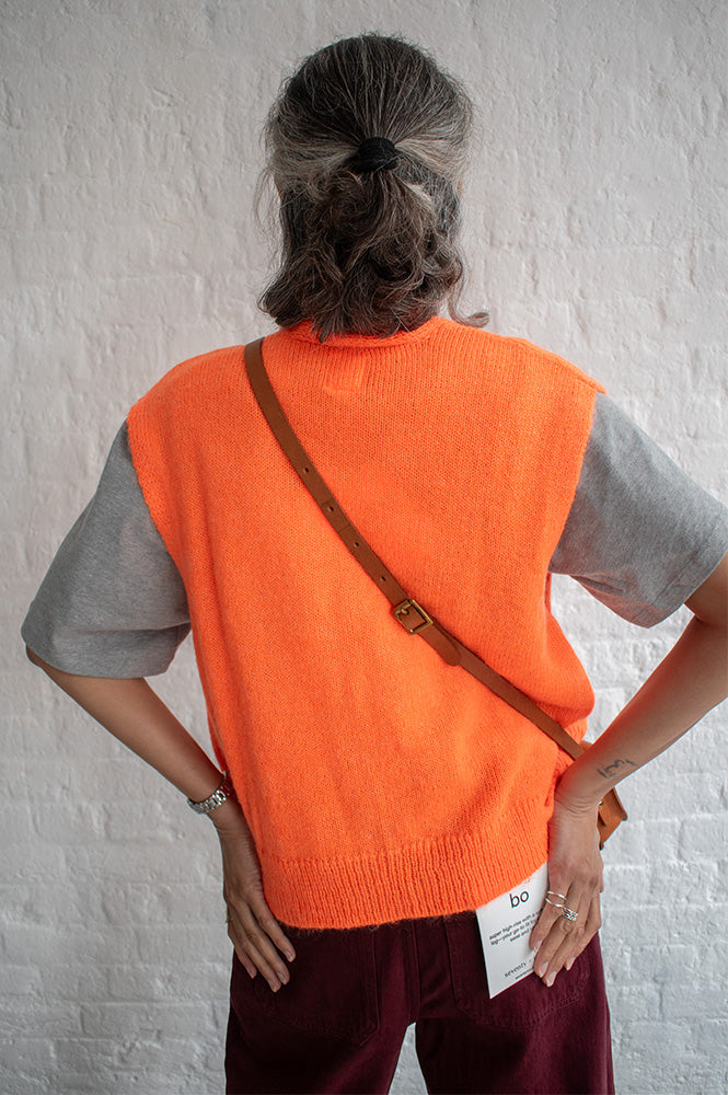 A.P Ginia Orange Knitted Sleeveless Vest - The Mercantile London