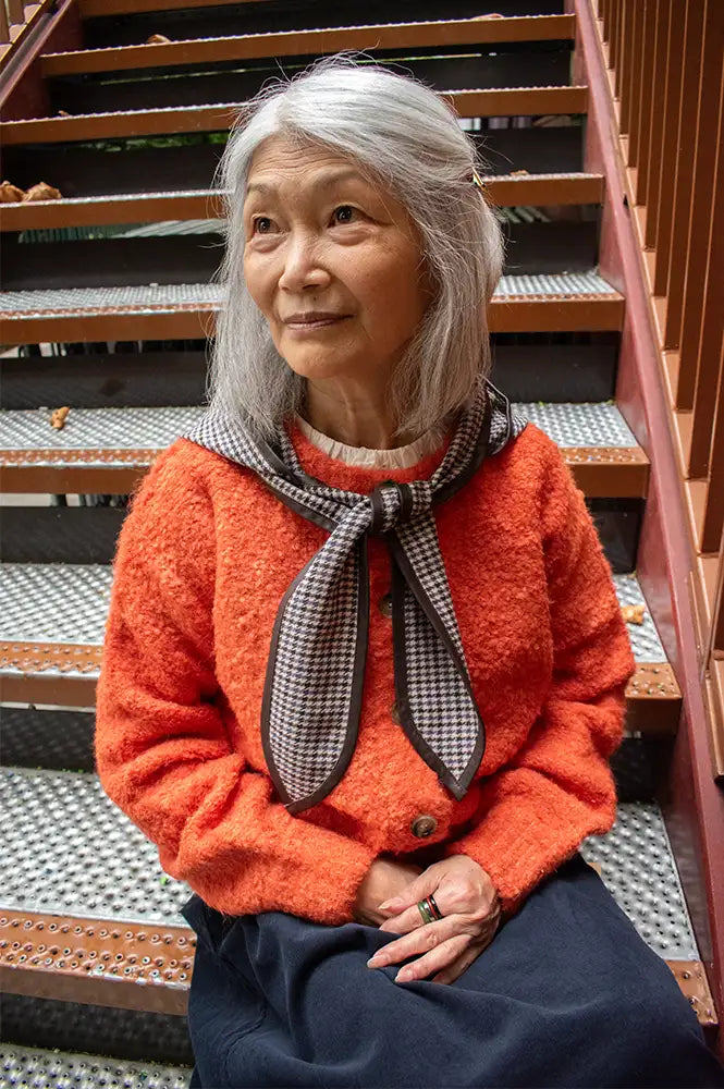 FRNCH Syros Orange Knitted Cardigan