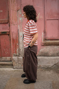 ICHI Mira Sunset Stripe Polo T-Shirt