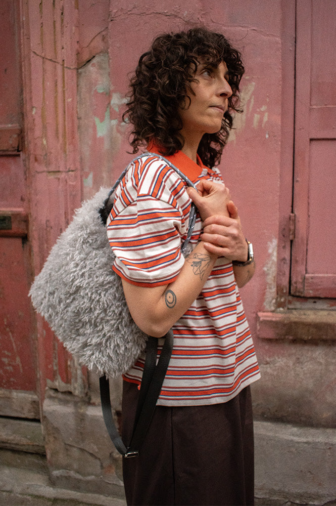 ICHI Mira Sunset Stripe Polo T-Shirt