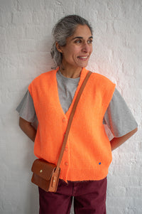 A.P Ginia Orange Knitted Sleeveless Vest - The Mercantile London