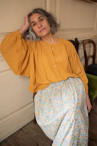 Charlie Joe Sandu Mustard Blouse - The Mercantile London