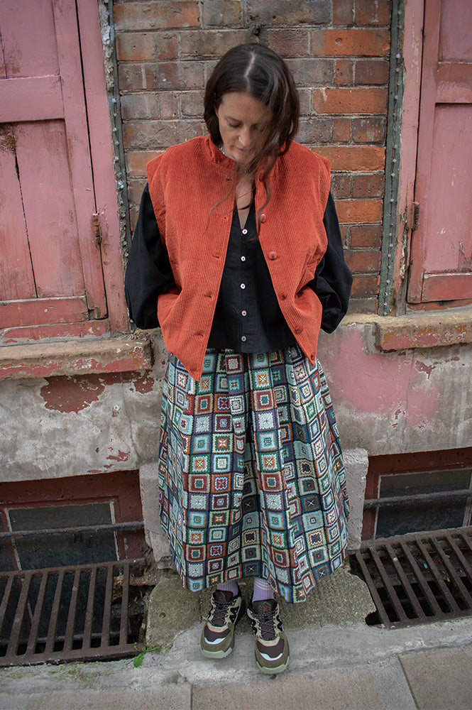 Garance Bresil Terracotta Corduroy Sleeveless Jacket - The Mercantile London