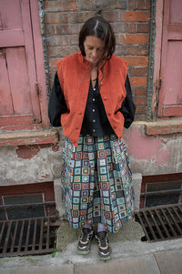 Garance Bresil Terracotta Corduroy Sleeveless Jacket - The Mercantile London