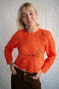The Tiny Big Sister Summer Red Lace Blouse - The Mercantile London