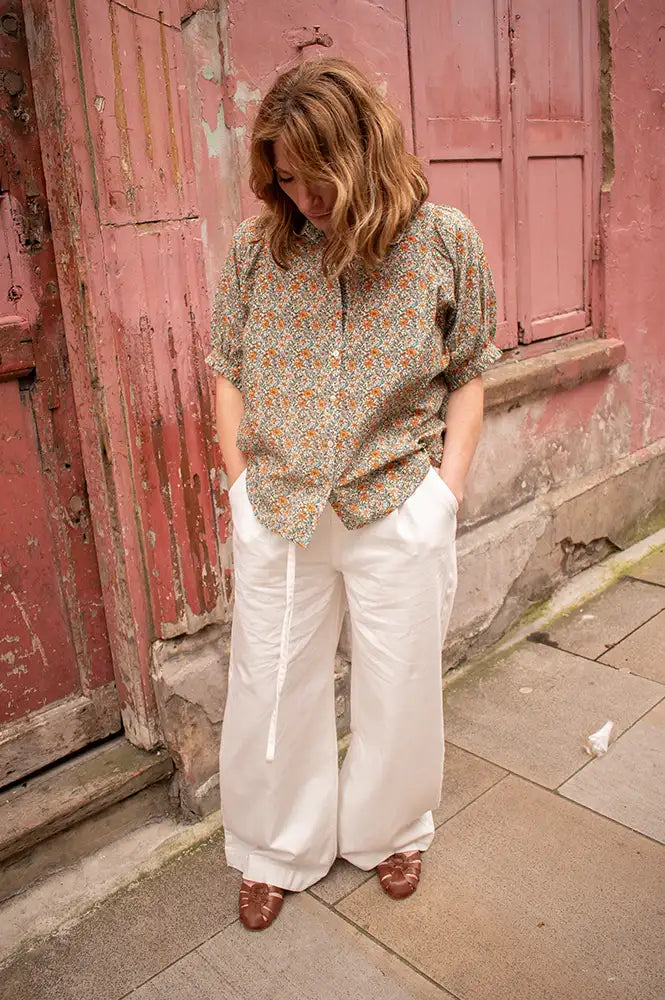 M.A.B.E Jaci Orange Floral Blouse - The Mercantile London