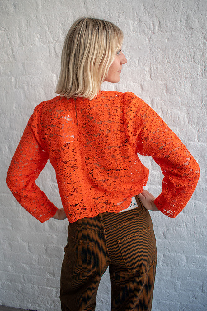 The Tiny Big Sister Summer Red Lace Blouse - The Mercantile London