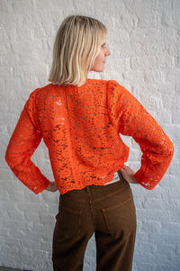 The Tiny Big Sister Summer Red Lace Blouse - The Mercantile London