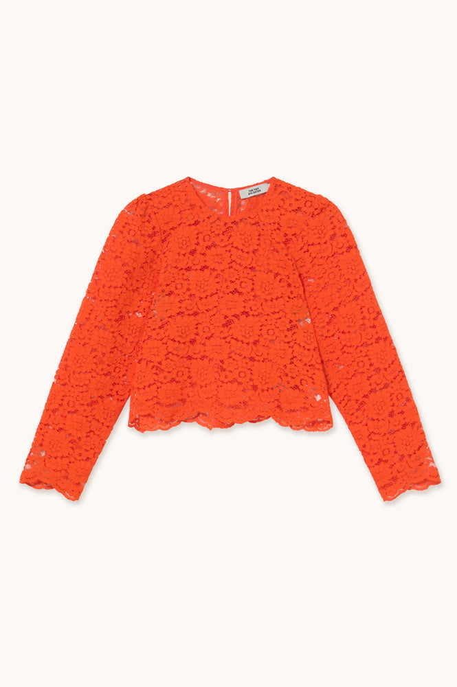 The Tiny Big Sister Summer Red Lace Blouse - The Mercantile London