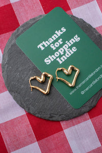 L.A Organic Heart Hoop Earrings