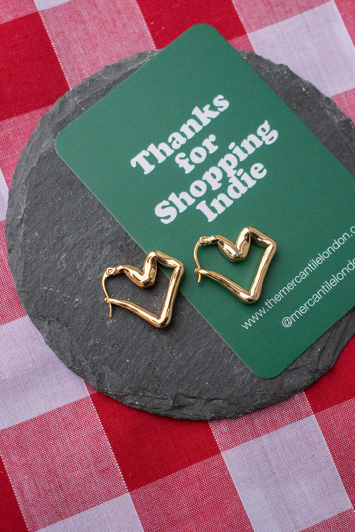 L.A Organic Heart Hoop Earrings