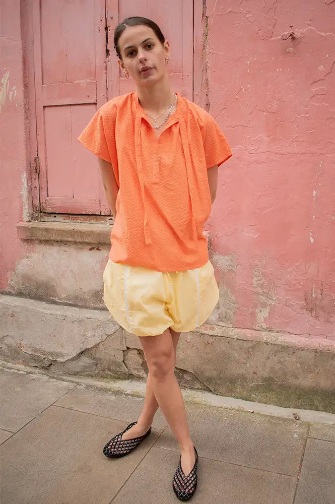 Tanavana Ivy Plains Orange Blouse - The Mercantile London