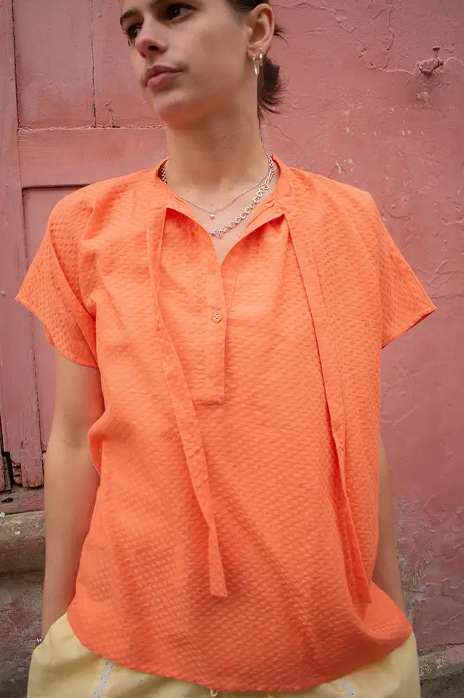 Tanavana Ivy Plains Orange Blouse - The Mercantile London
