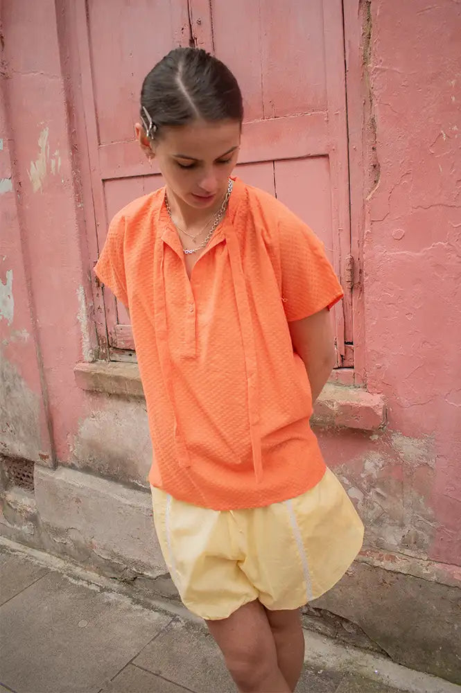 Tanavana Ivy Plains Orange Blouse - The Mercantile London