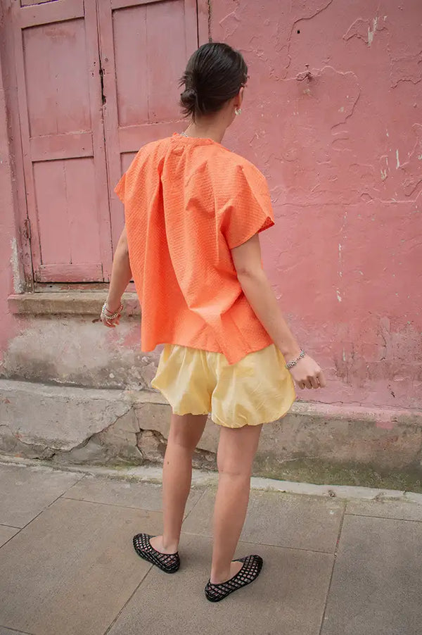 Tanavana Ivy Plains Orange Blouse - The Mercantile London