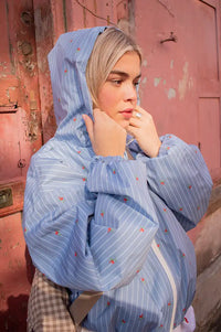 Flotte Darius Oxford Blue Waterproof Bomber Jacket - The Mercantile London