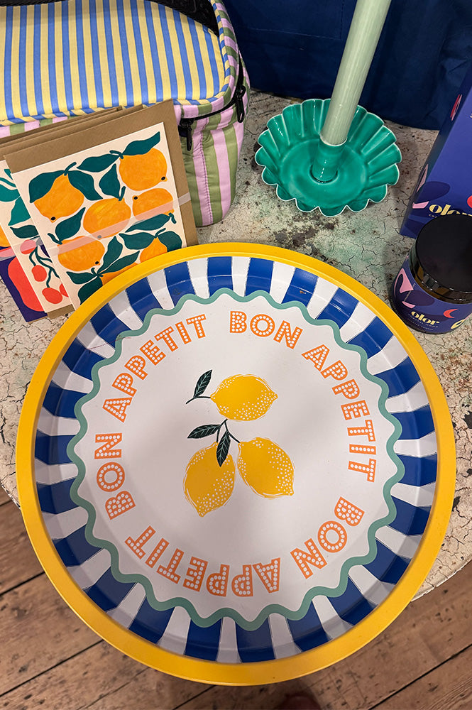 Talking Tables Bon Appetit Lemon Tin Tray - The Mercantile London