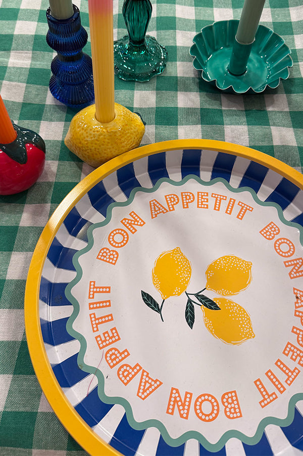 Talking Tables Bon Appetit Lemon Tin Tray - The Mercantile London